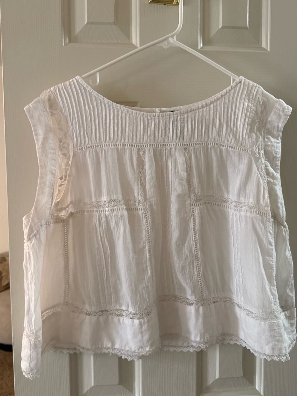 Anthropologie Lace Cotton Boxy Top